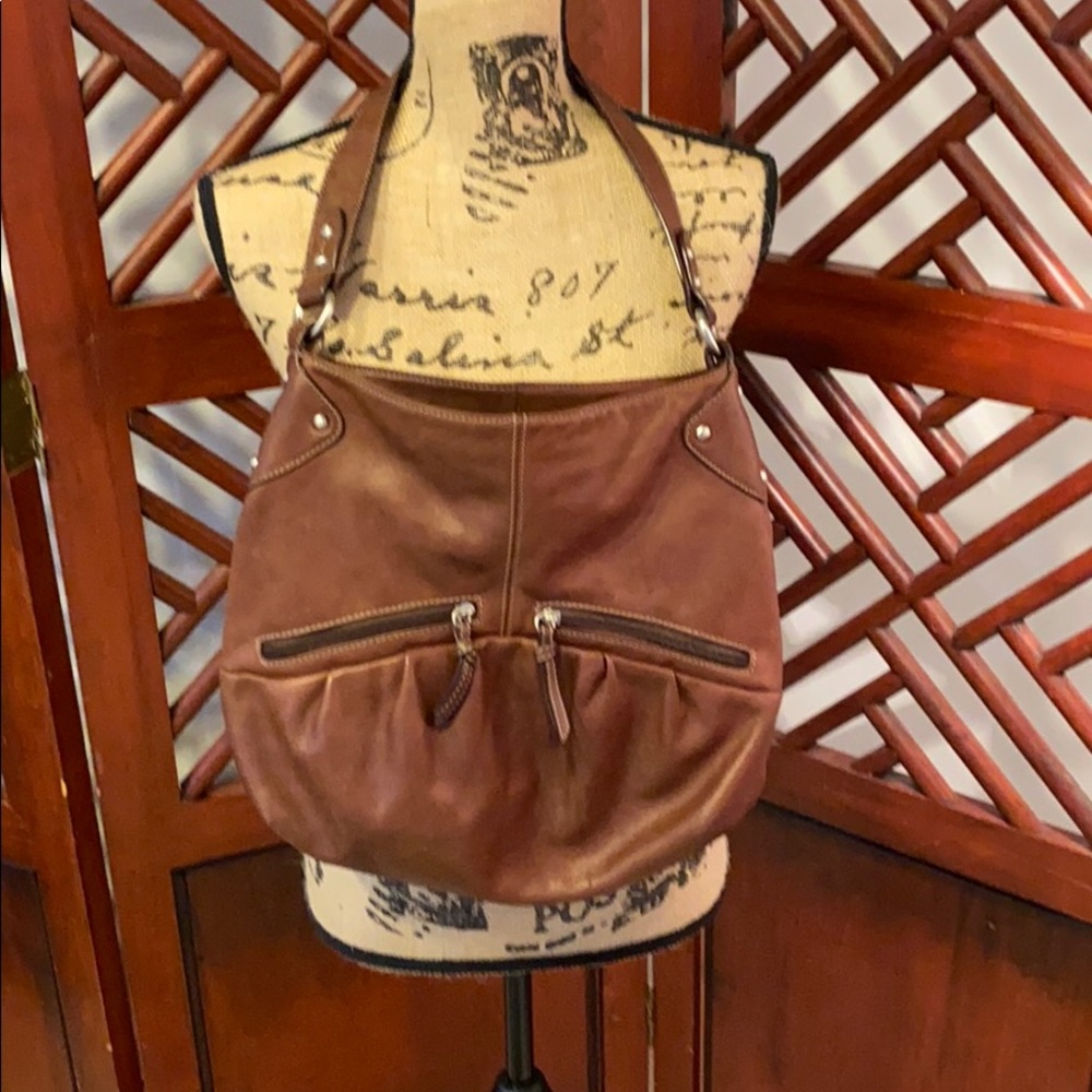 Leather hobo bag